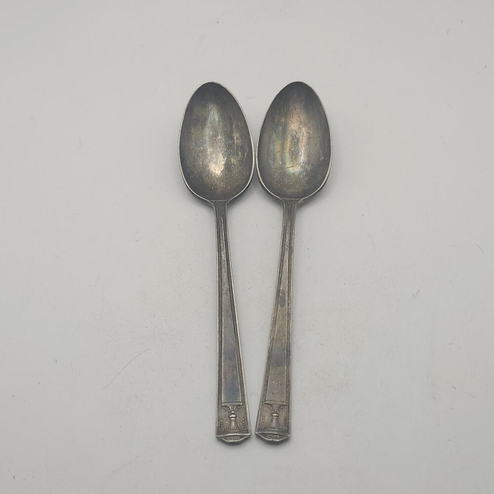 Lot 2 Holmes & Edwards Century 1923 Silverplate Teaspoons Art Deco Flatware